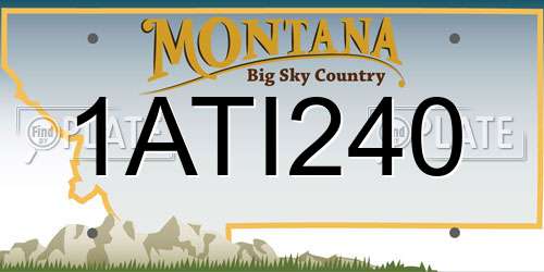 1ATI240 Montana License Plate