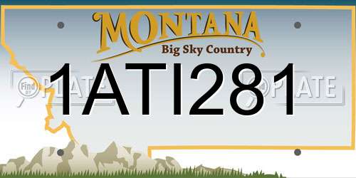 1ATI281 Montana License Plate