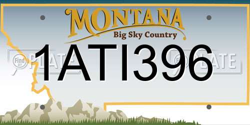 1ATI396 Montana License Plate
