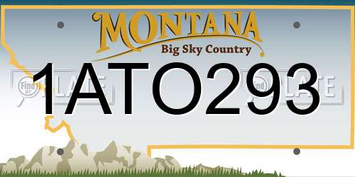1ATO293 Montana License Plate