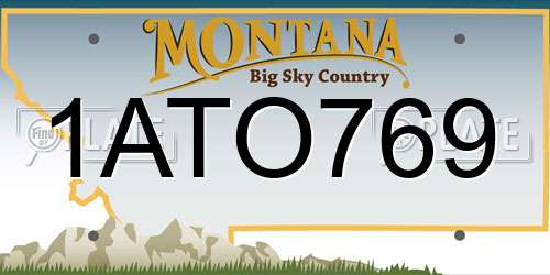 1ATO769 Montana License Plate