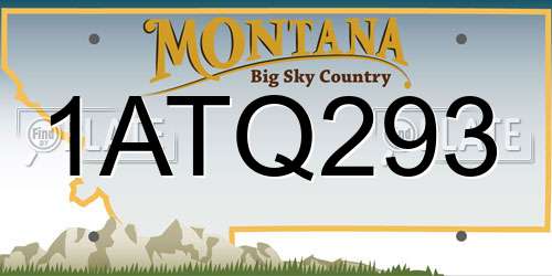 1ATQ293 Montana License Plate
