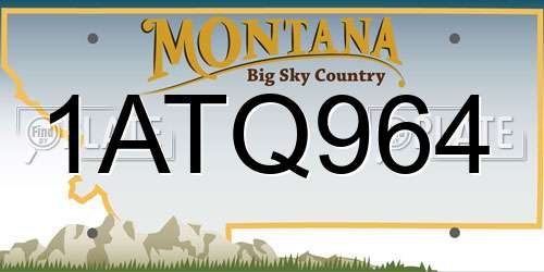 1ATQ964 Montana License Plate