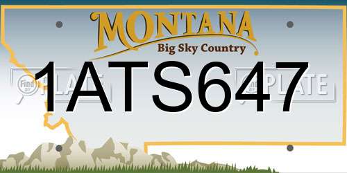 1ATS647 Montana License Plate