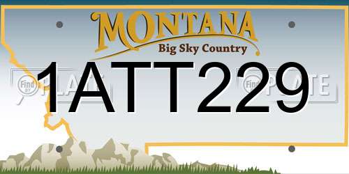 1ATT229 Montana License Plate