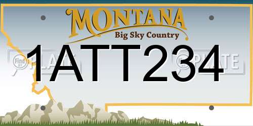 1ATT234 Montana License Plate