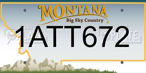 1ATT672 Montana License Plate