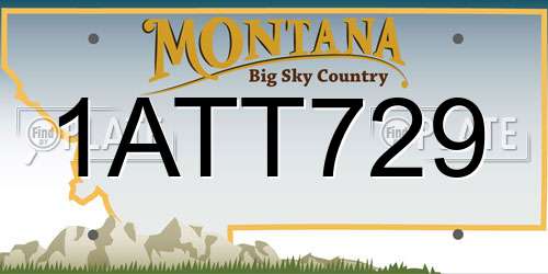 1ATT729 Montana License Plate
