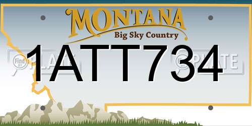 1ATT734 Montana License Plate