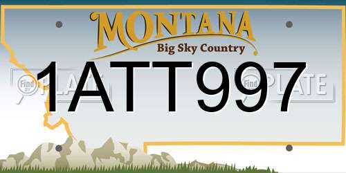 1ATT997 Montana License Plate