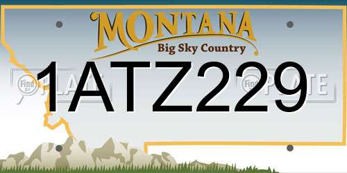 1ATZ229 Montana License Plate