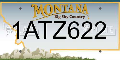 1ATZ622 Montana License Plate