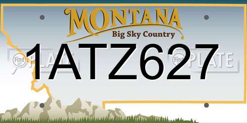 1ATZ627 Montana License Plate
