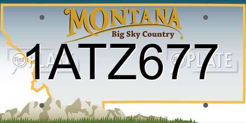 1ATZ677 Montana License Plate