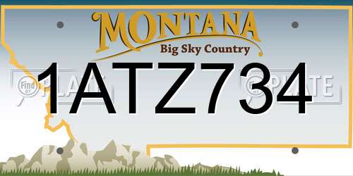 1ATZ734 Montana License Plate
