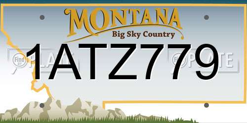 1ATZ779 Montana License Plate