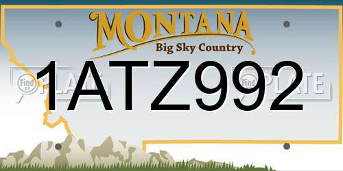 1ATZ992 Montana License Plate
