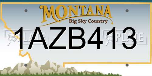 1AZB413 Montana License Plate
