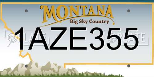 1AZE355 Montana License Plate