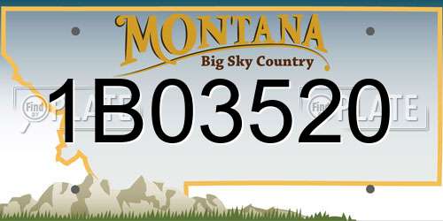 1B03520 Montana License Plate