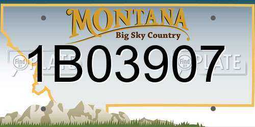 1B03907 Montana License Plate
