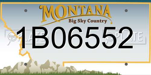 1B06552 Montana License Plate