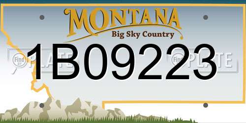 1B09223 Montana License Plate