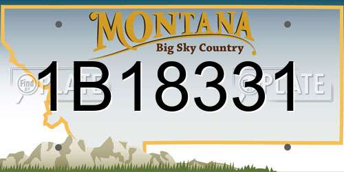 1B18331 Montana License Plate