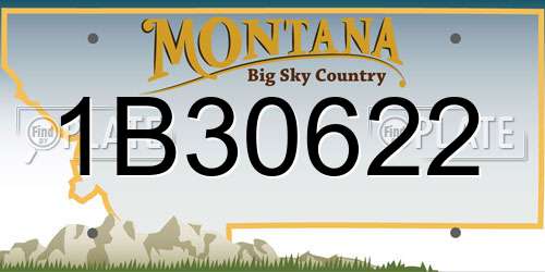 1B30622 Montana License Plate