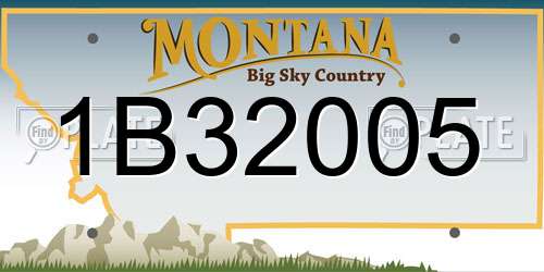 1B32005 Montana License Plate