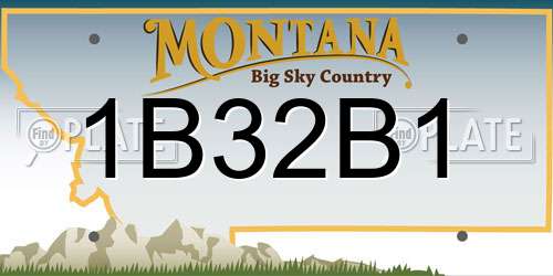 1B32B1 Montana License Plate