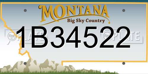 1B34522 Montana License Plate