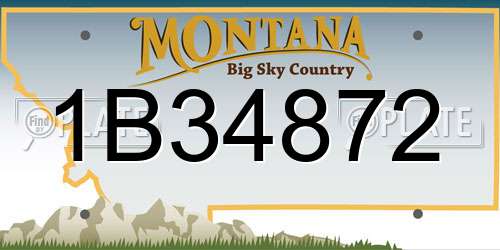 1B34872 Montana License Plate