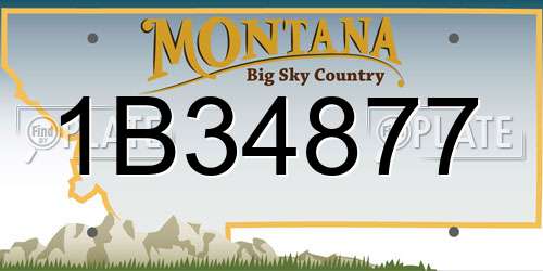 1B34877 Montana License Plate
