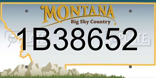 1B38652 Montana License Plate