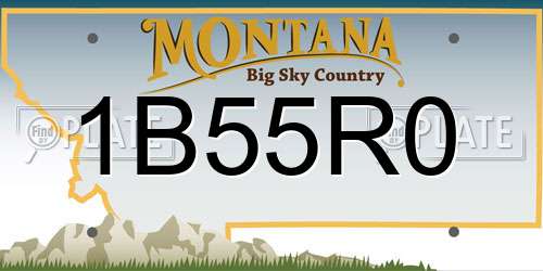 1B55R0 Montana License Plate