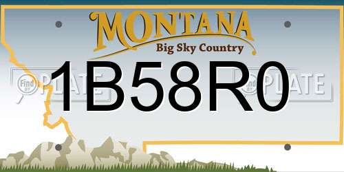 1B58R0 Montana License Plate