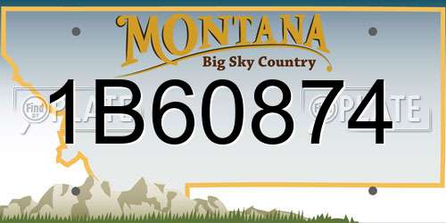 1B60874 Montana License Plate