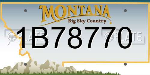 1B78770 Montana License Plate