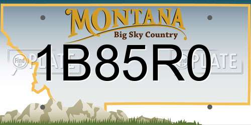 1B85R0 Montana License Plate