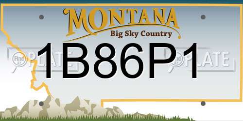 1B86P1 Montana License Plate