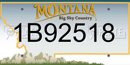 1B92518 Montana License Plate