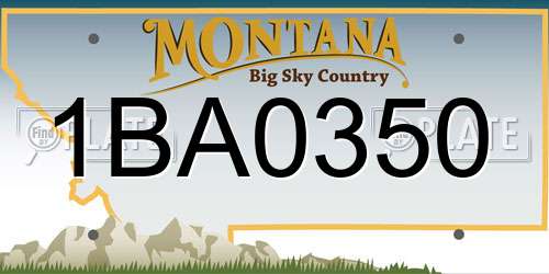 1BA0350 Montana License Plate