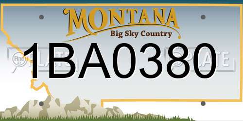 1BA0380 Montana License Plate