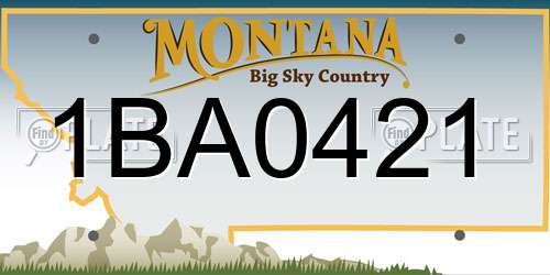 1BA0421 Montana License Plate