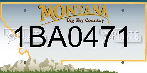 1BA0471 Montana License Plate