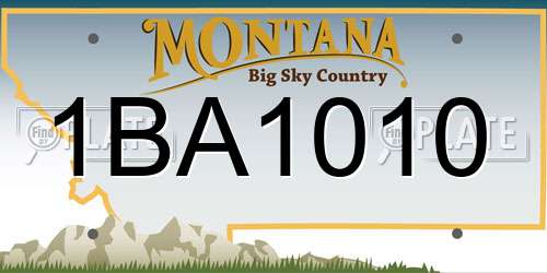 1BA1010 Montana License Plate