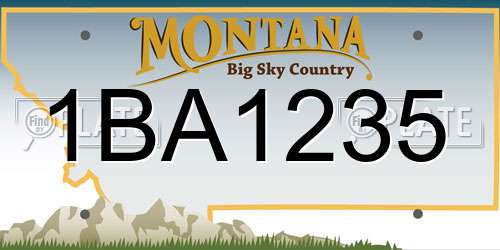 1BA1235 Montana License Plate