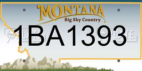 1BA1393 Montana License Plate