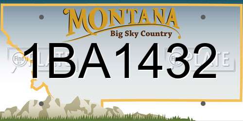 1BA1432 Montana License Plate